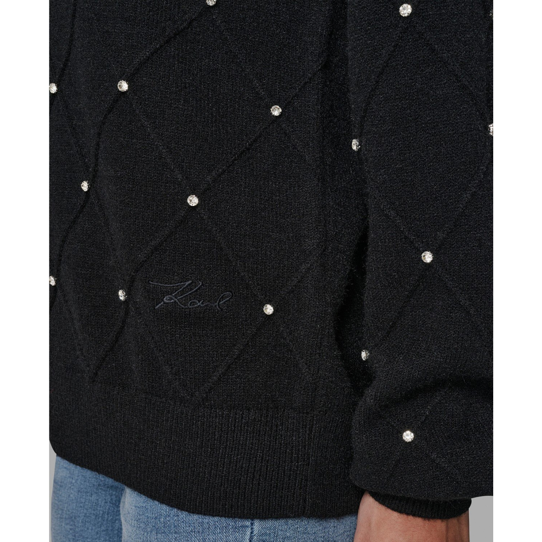 Pull 'V-Neck Diamond Pattern' pour Femmes