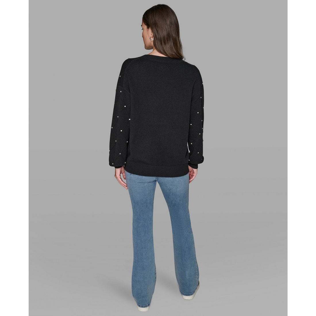 Pull 'V-Neck Diamond Pattern' pour Femmes