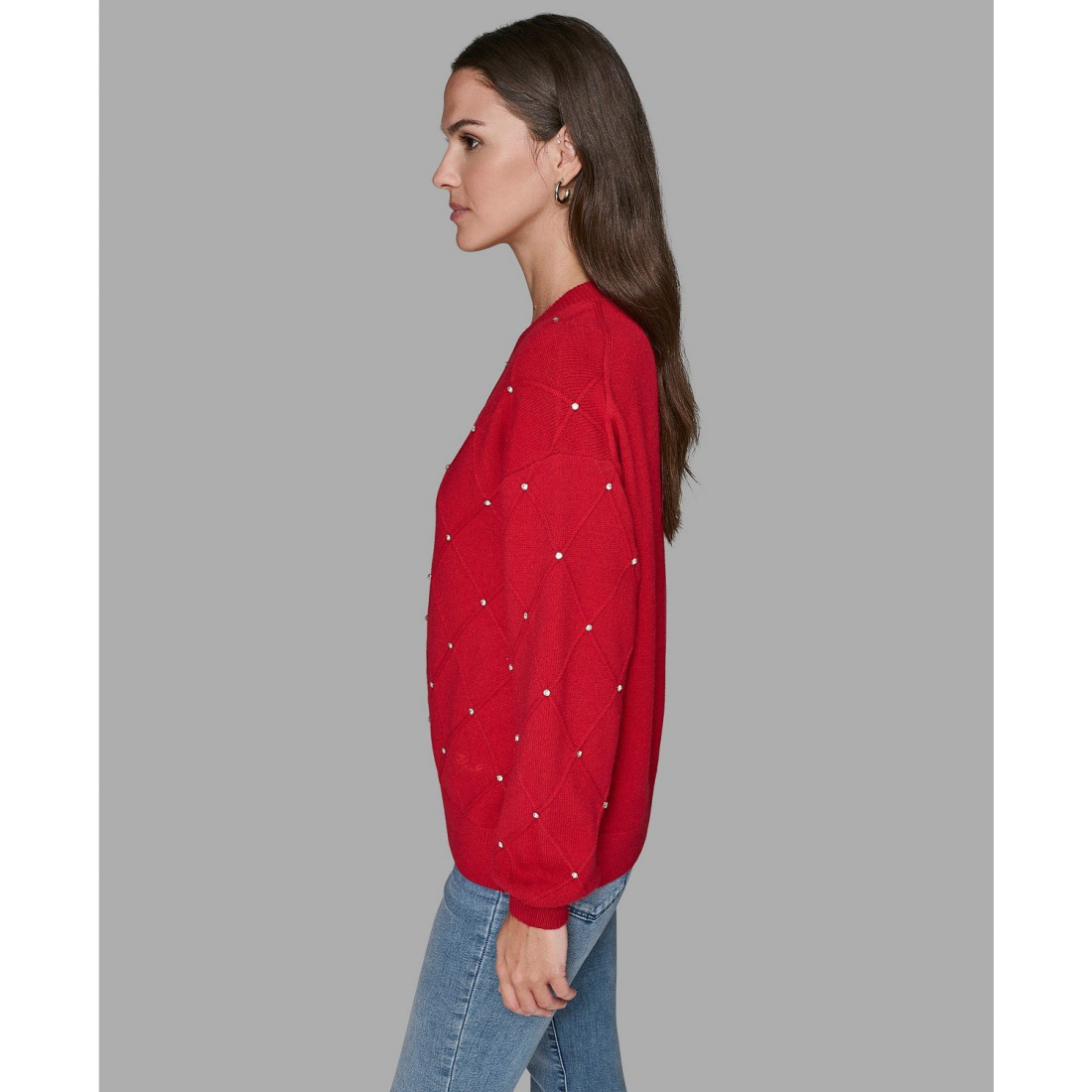 Women's 'V-Neck Diamond Pattern' Sweater
