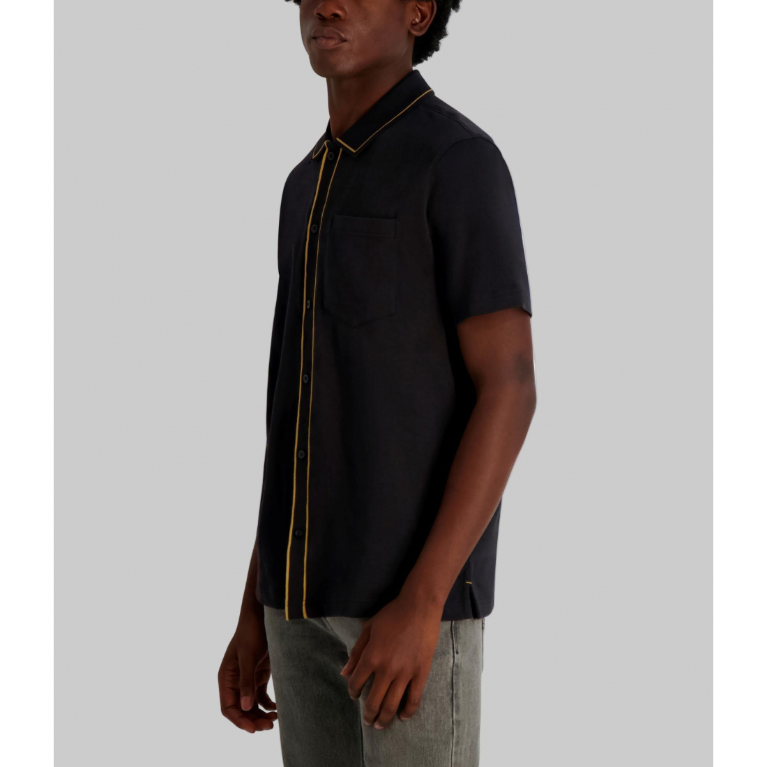 Chemise 'Knit Button Front With Contrast Tipping' pour Hommes