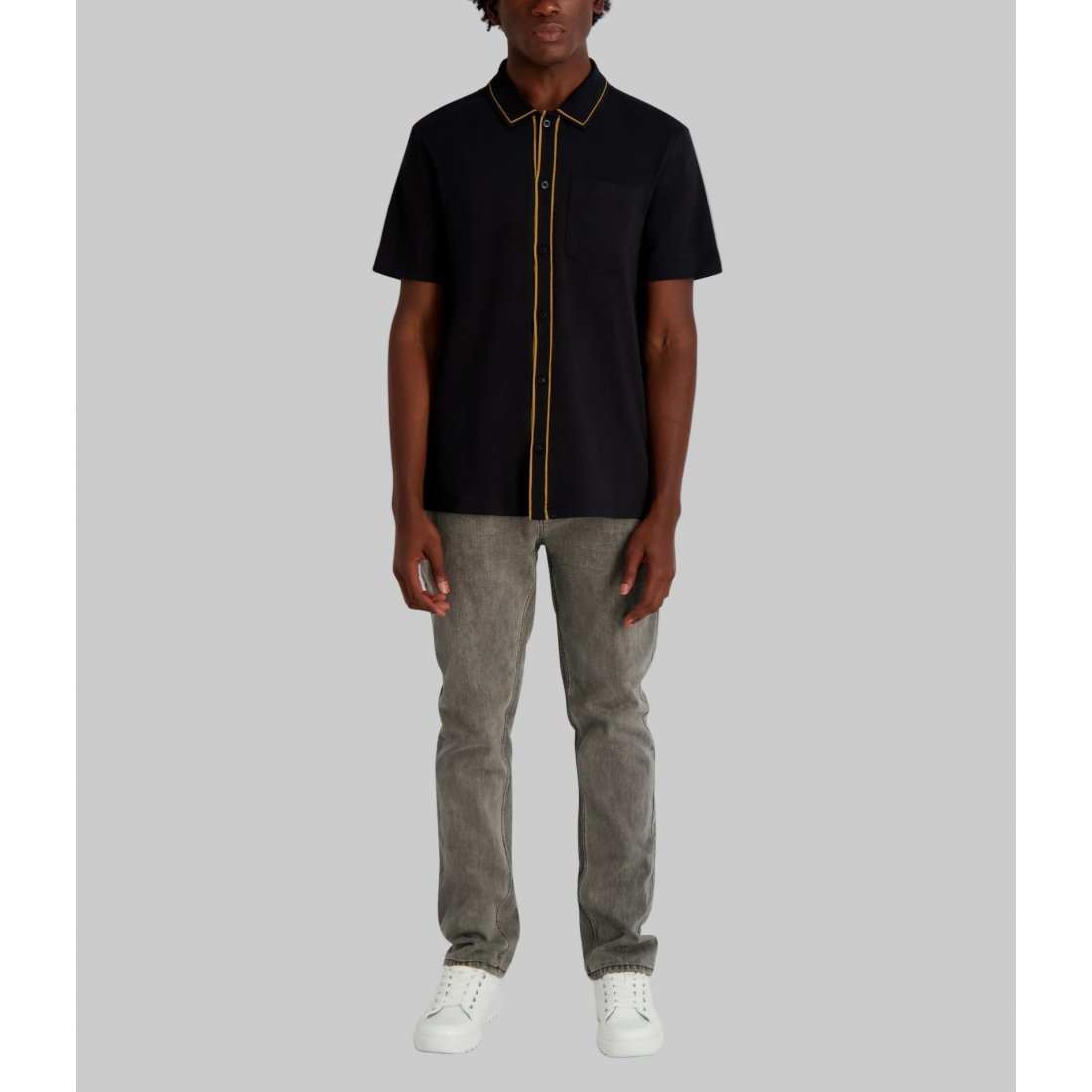 Chemise 'Knit Button Front With Contrast Tipping' pour Hommes