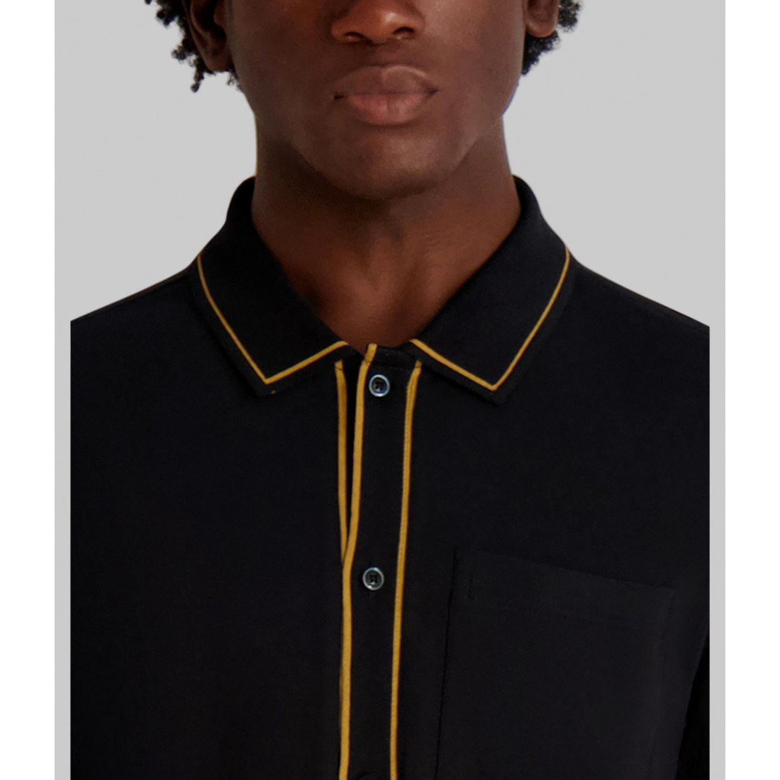 Chemise 'Knit Button Front With Contrast Tipping' pour Hommes