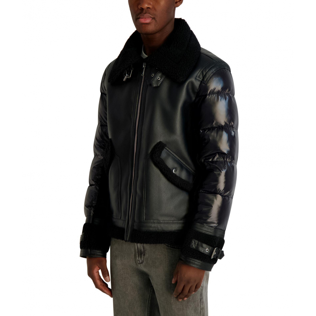 Veste 'Faux Shearling Mixed Media' pour Hommes
