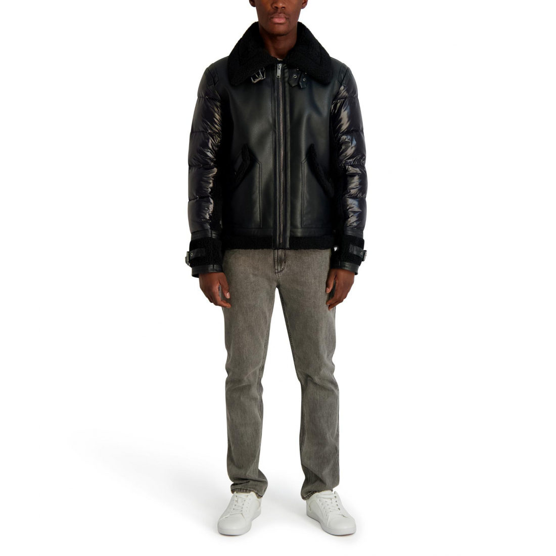 Veste 'Faux Shearling Mixed Media' pour Hommes