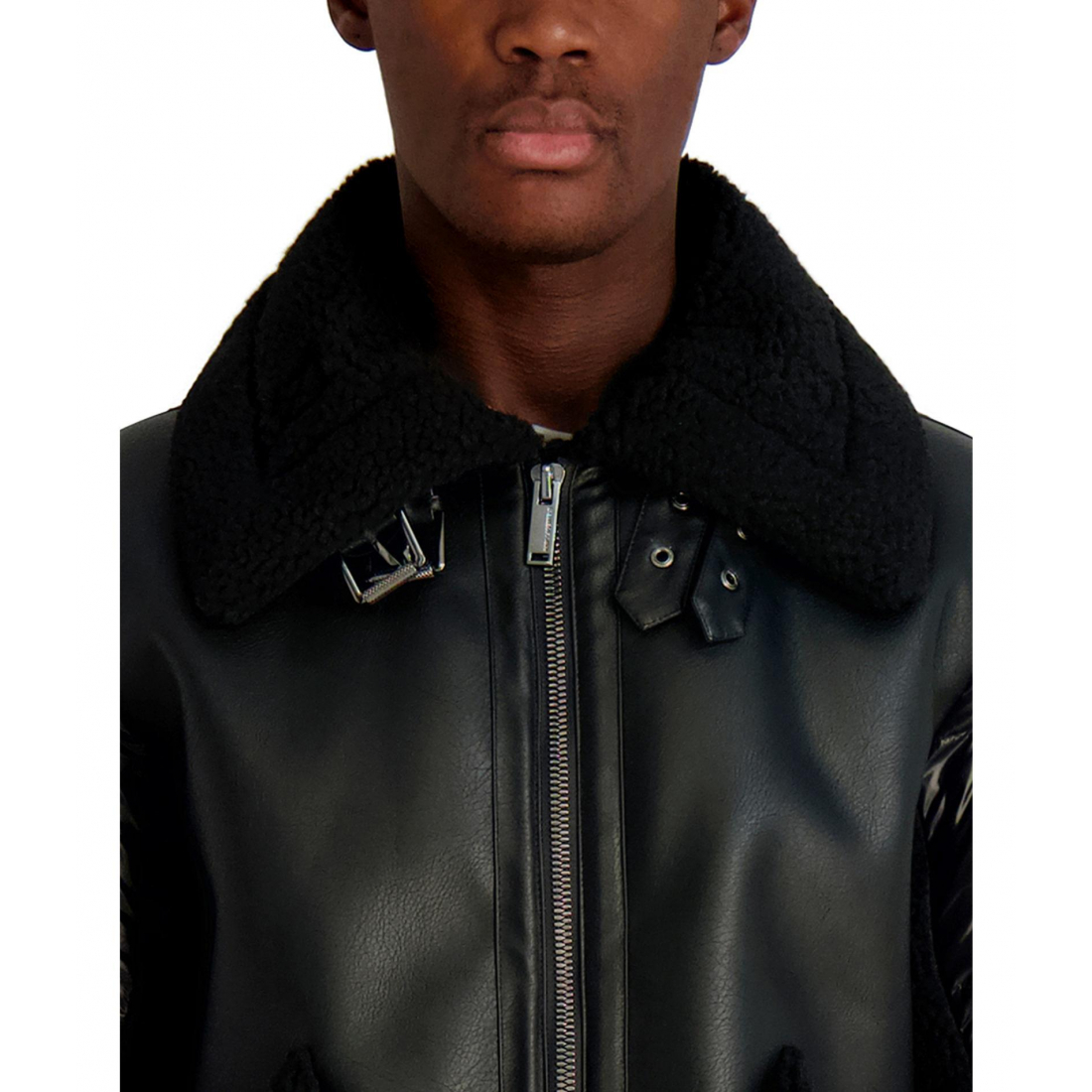 Veste 'Faux Shearling Mixed Media' pour Hommes