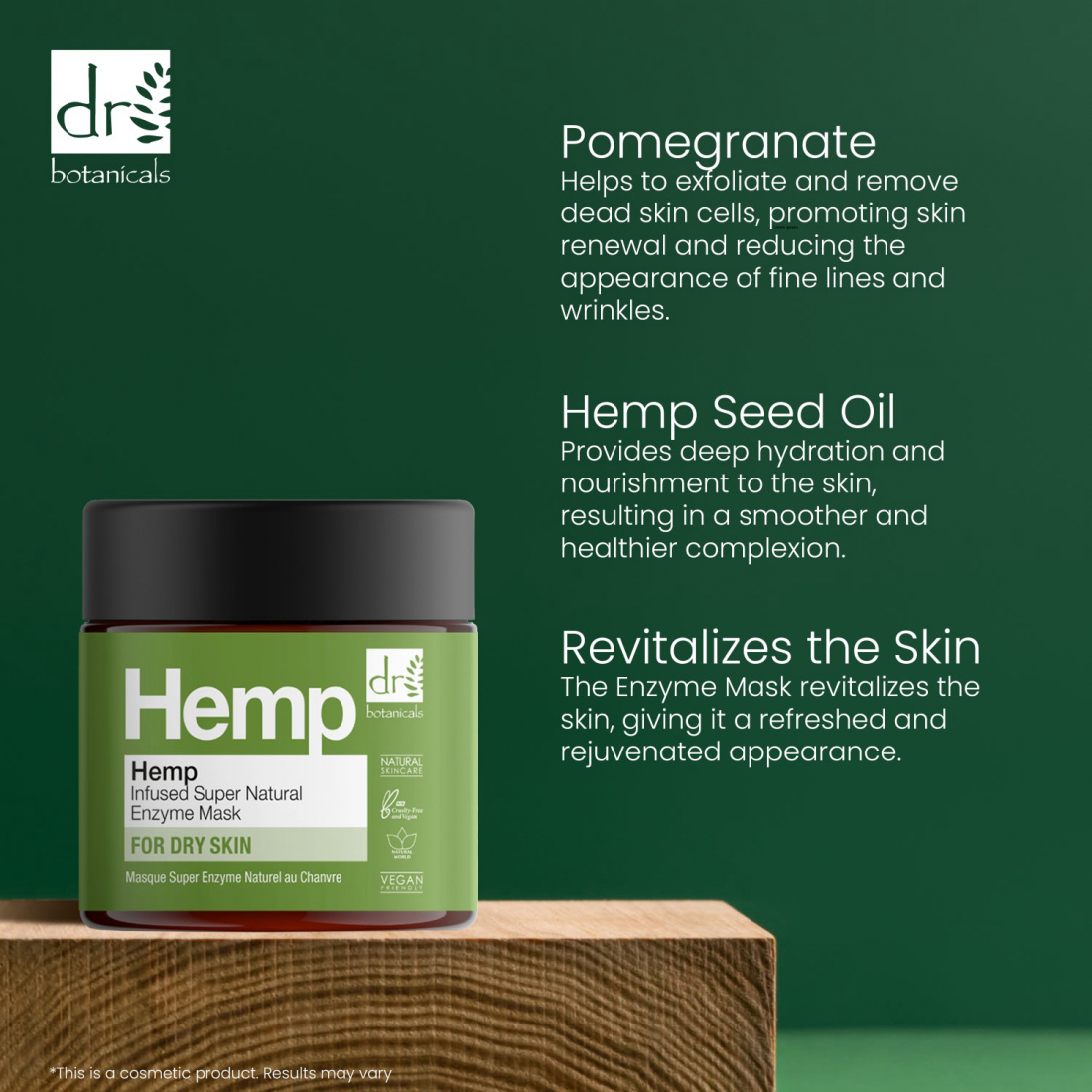 Masque visage 'Hemp Infused Super Natural Enzyme' - 60 ml