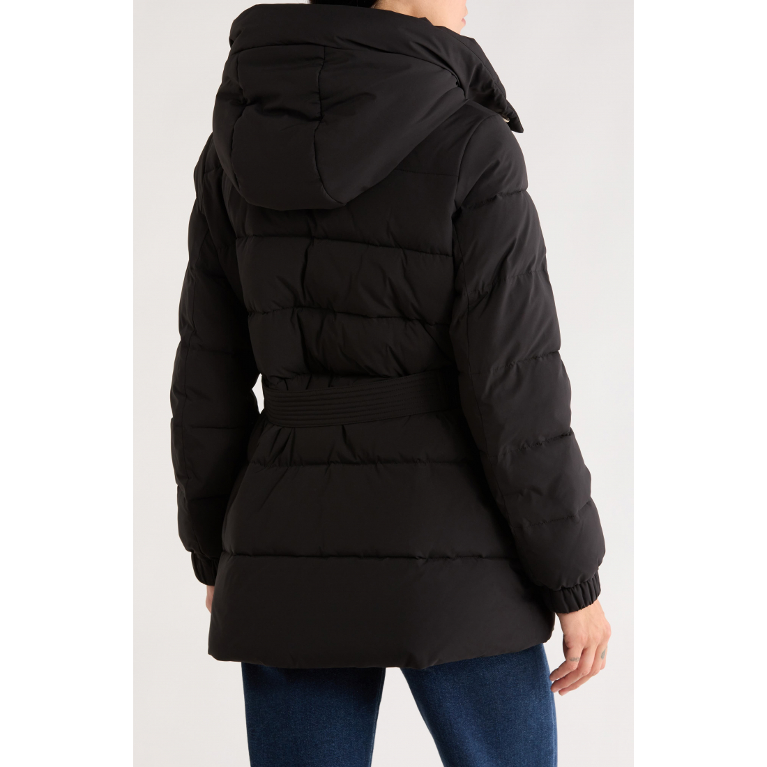 Manteau matelassé 'Belted Channel Quilted Hooded' pour Femmes