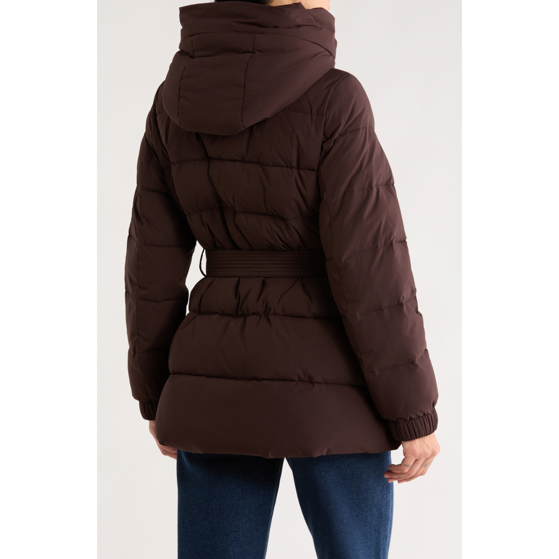 Manteau matelassé 'Belted Channel Quilted Hooded' pour Femmes