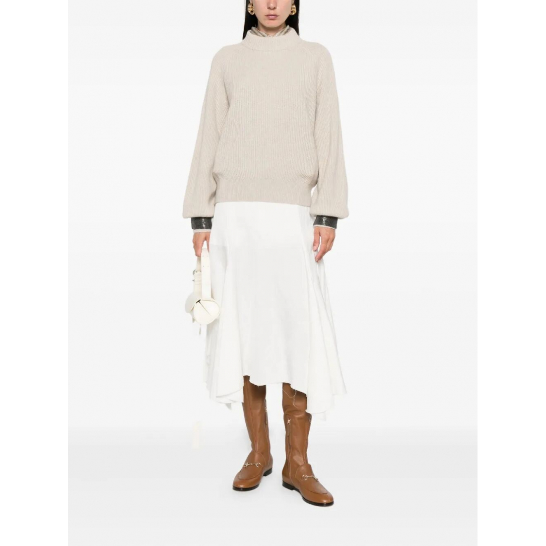 Pull 'Ribbed Embellished-Cuff' pour Femmes