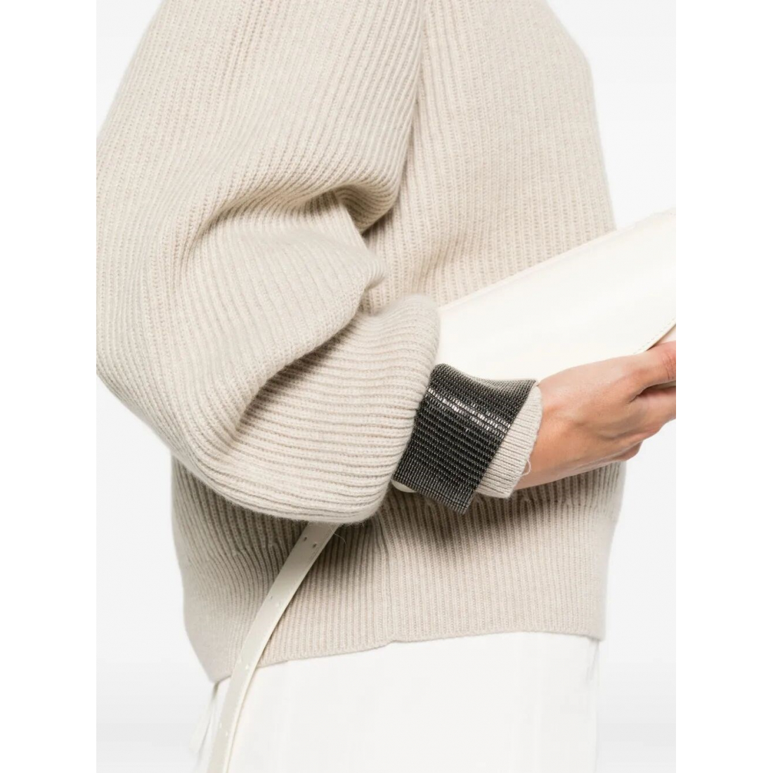 Pull 'Ribbed Embellished-Cuff' pour Femmes