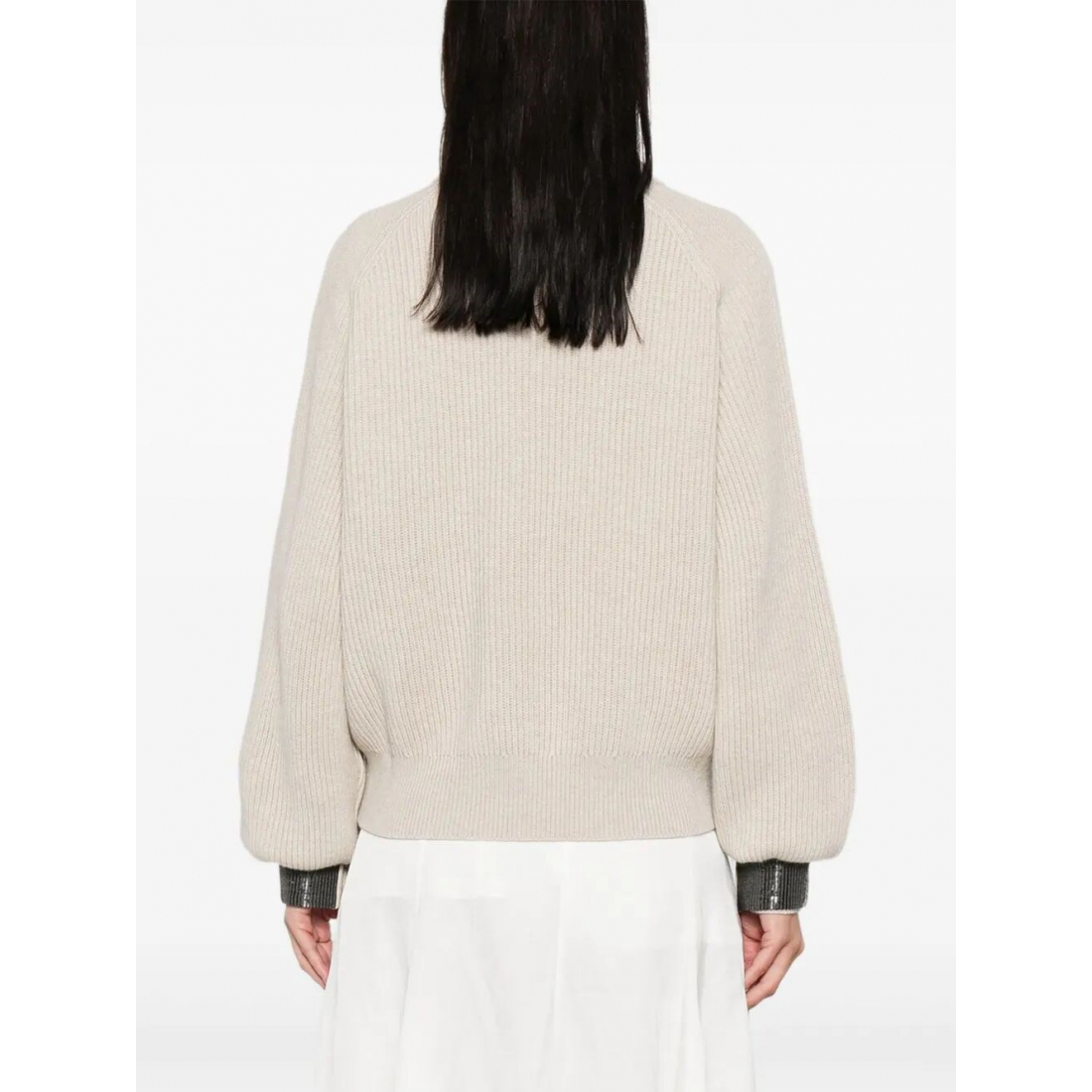 Pull 'Ribbed Embellished-Cuff' pour Femmes