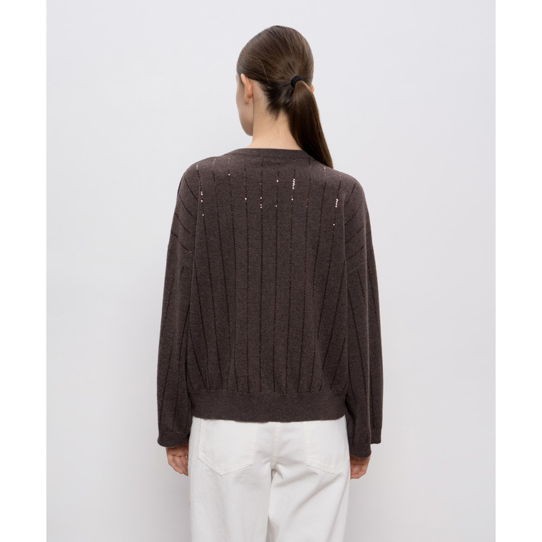 'Sequin-Striped' Kaschmirpullover für Damen