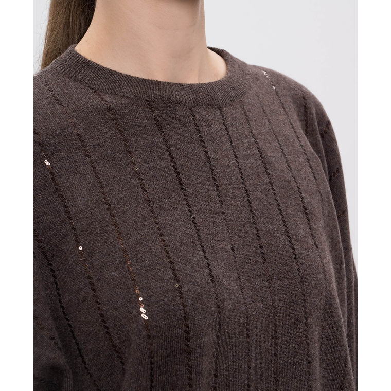 'Sequin-Striped' Kaschmirpullover für Damen