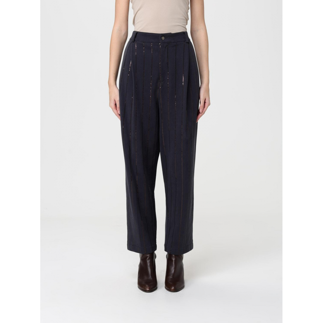 Pantalon 'Dazzling Chalk Stripe Embroidery' pour Femmes