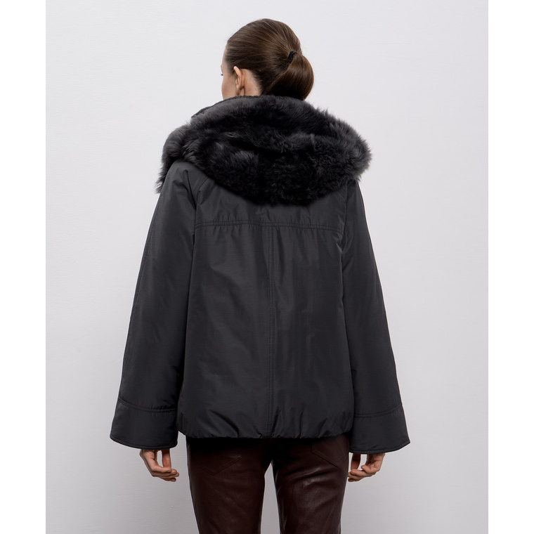 Women's 'Shiny Zipper Pull' Down Jacket