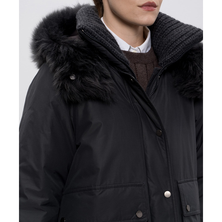 Women's 'Shiny Zipper Pull' Down Jacket