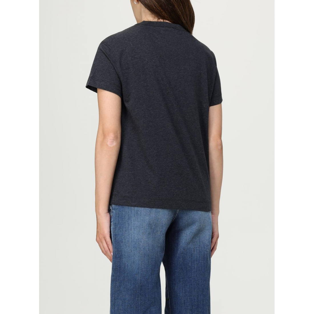 'Dazzling Chalk Stripe Embroidery' T-Shirt für Damen