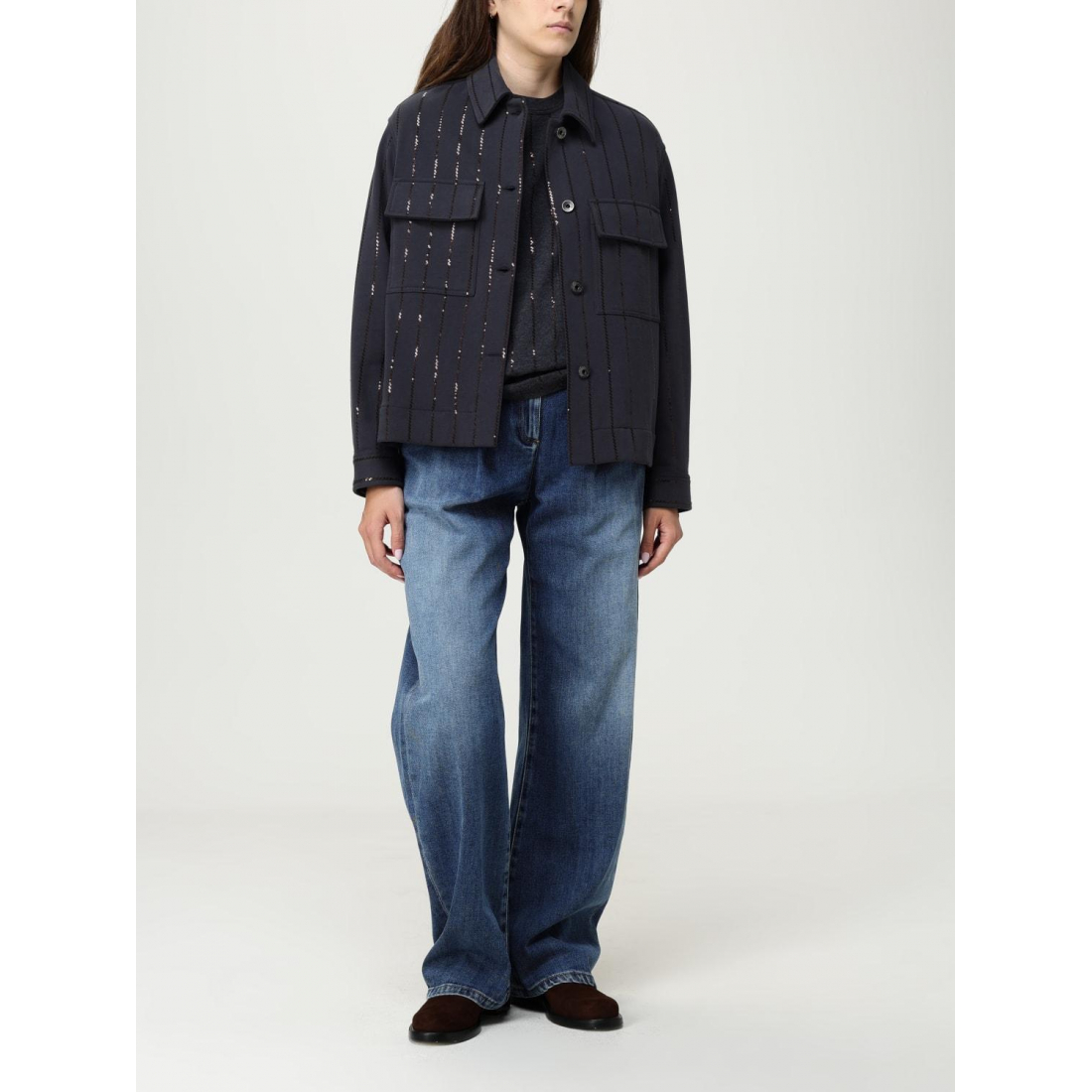 Women's 'Sequin-Striped' Shirt