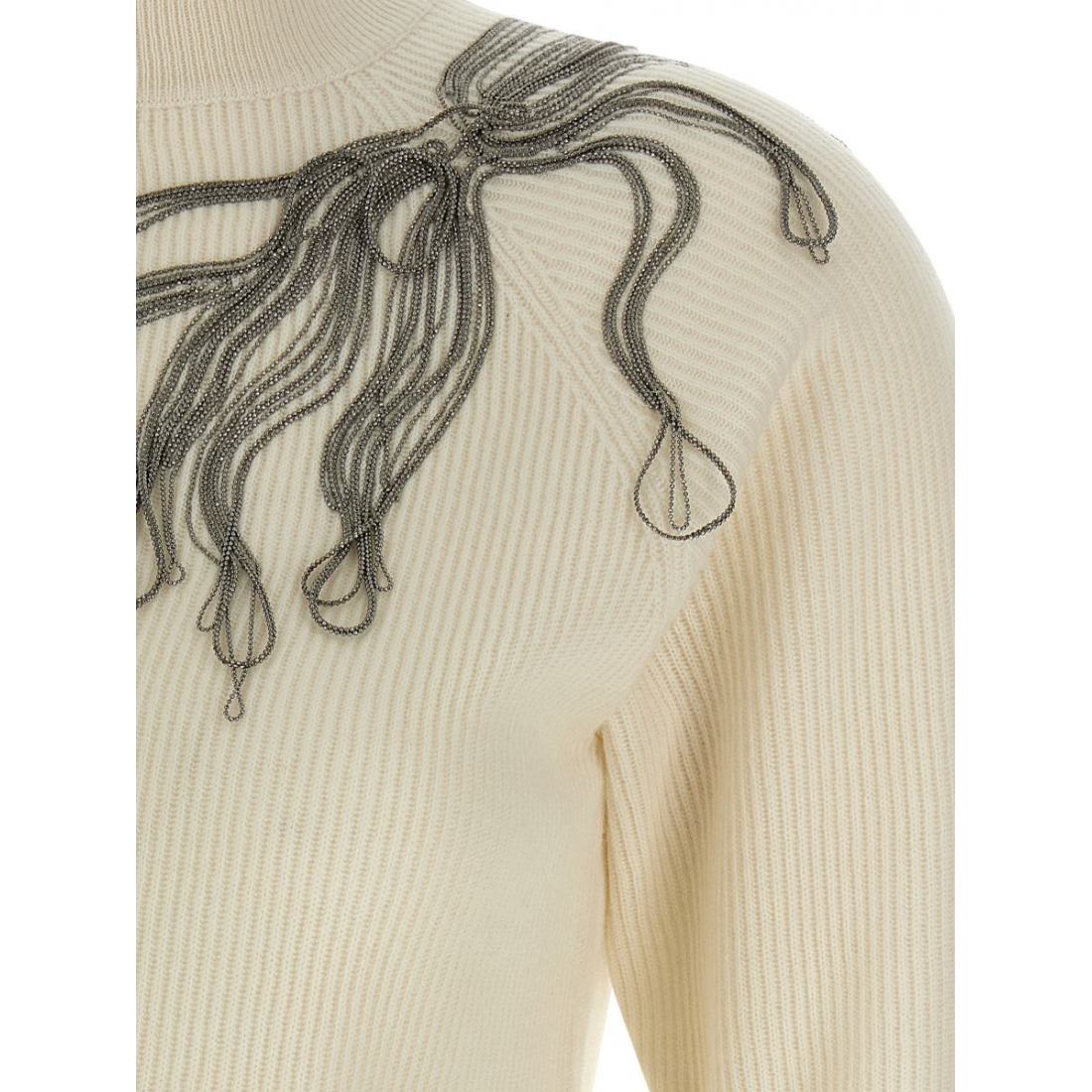 Top à manches courtes 'Shiny Flower Embroidery' pour Femmes