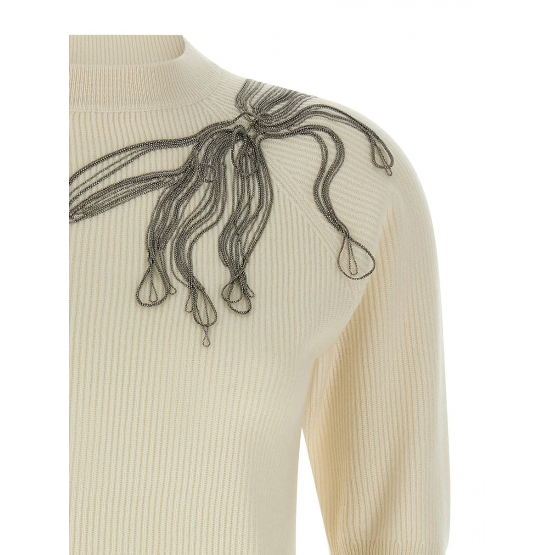 Top à manches courtes 'Shiny Flower Embroidery' pour Femmes