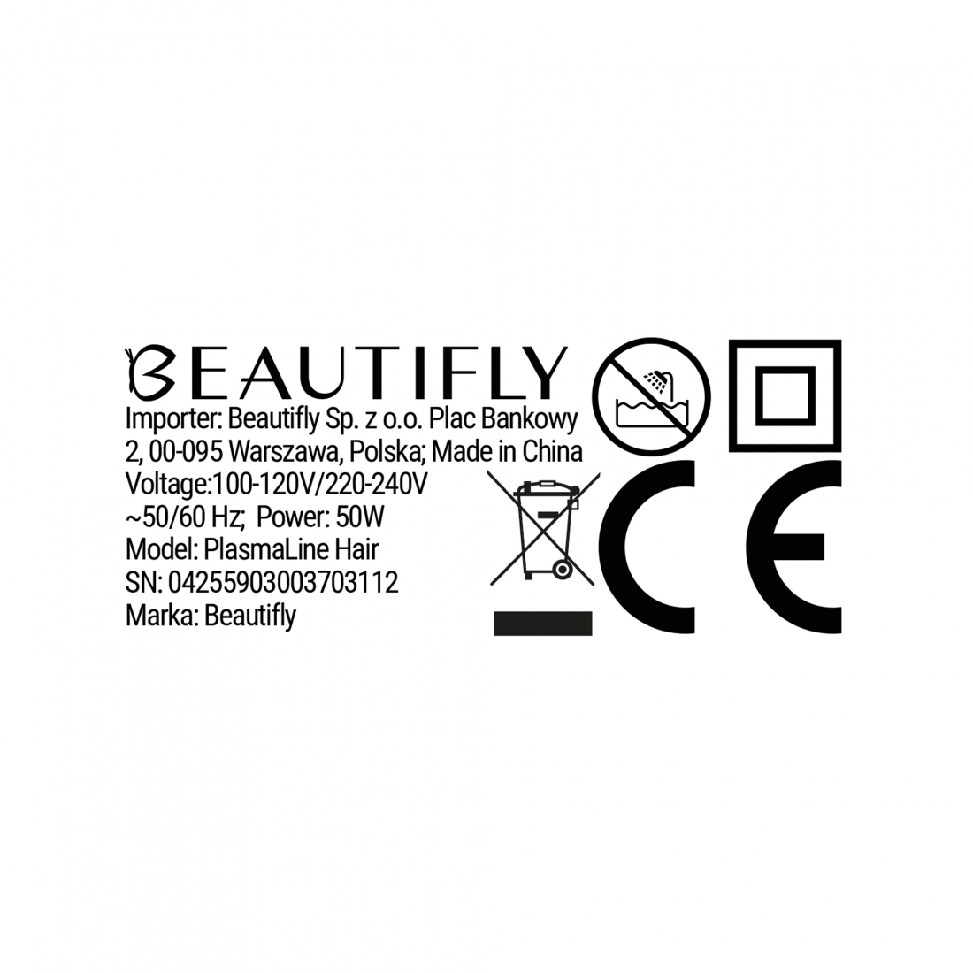 PlasmaLine Ceramic Hair Straightener, Black, 50W