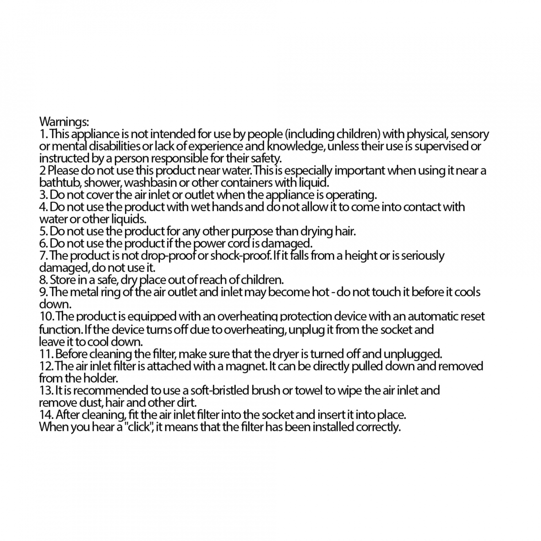 VelaAir Black Hair Dryer