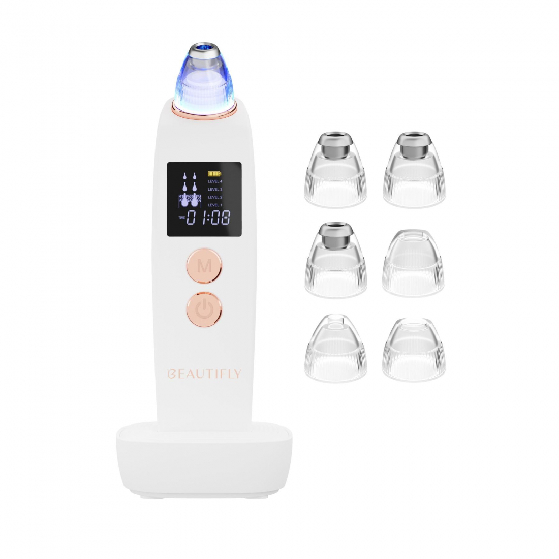 Masseur Facial Exfoliant avec Microdermabrasion au Diamant et Lumière Bleue Derma Pro