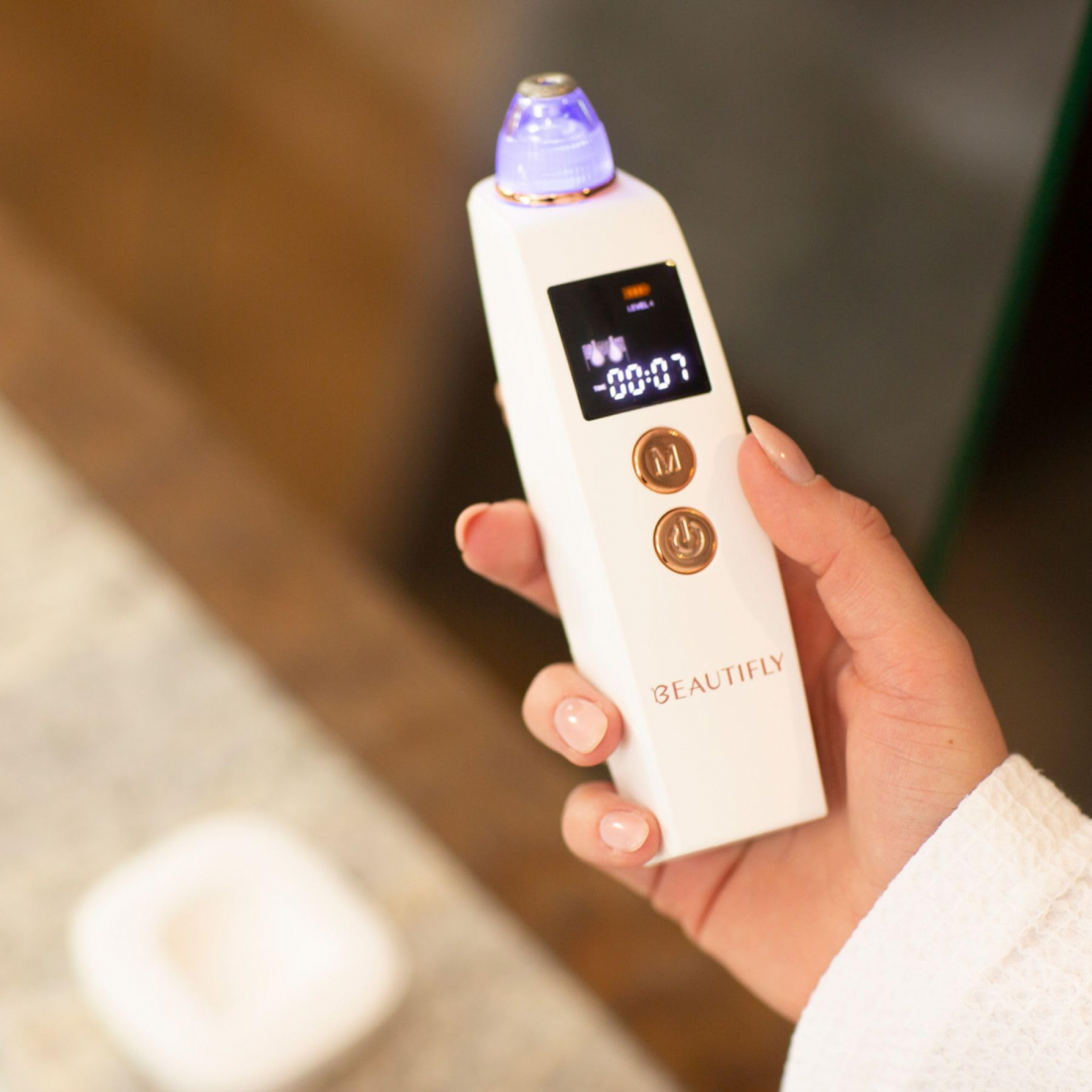 Masseur Facial Exfoliant avec Microdermabrasion au Diamant et Lumière Bleue Derma Pro