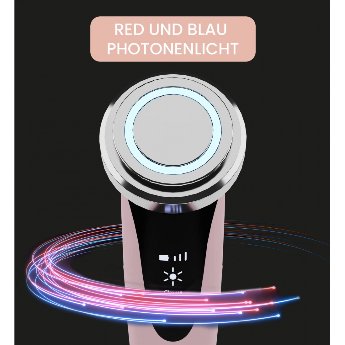Massageur Facial Rajeunissant de Mésothérapie sans Aiguilles avec Photothérapie Glossy Blush