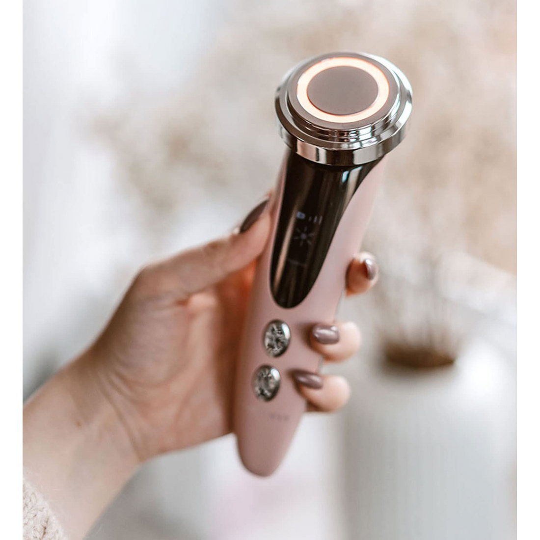 Massageur Facial Rajeunissant de Mésothérapie sans Aiguilles avec Photothérapie Glossy Blush