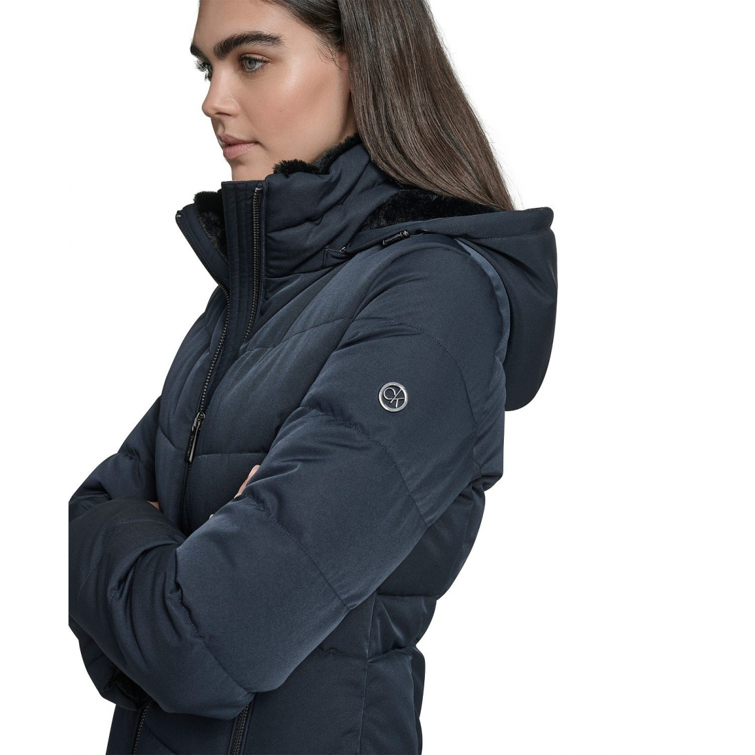 Manteau matelassé 'Faux-Fur-Lined Hooded' pour Femmes