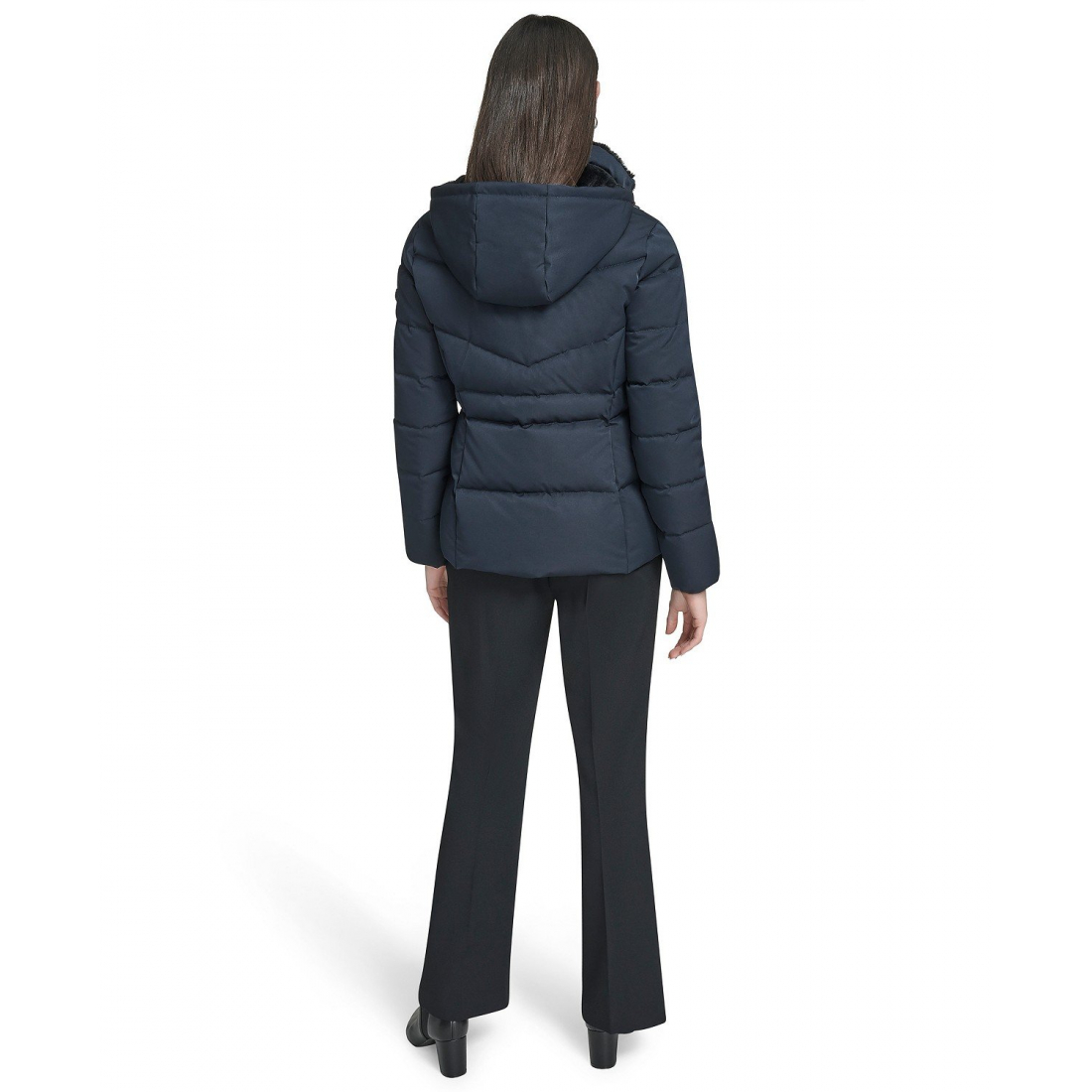 Manteau matelassé 'Faux-Fur-Lined Hooded' pour Femmes