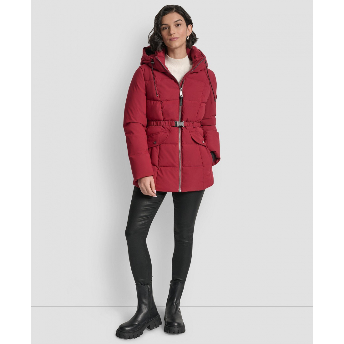 'Belted Hooded' Puffermantel für Damen