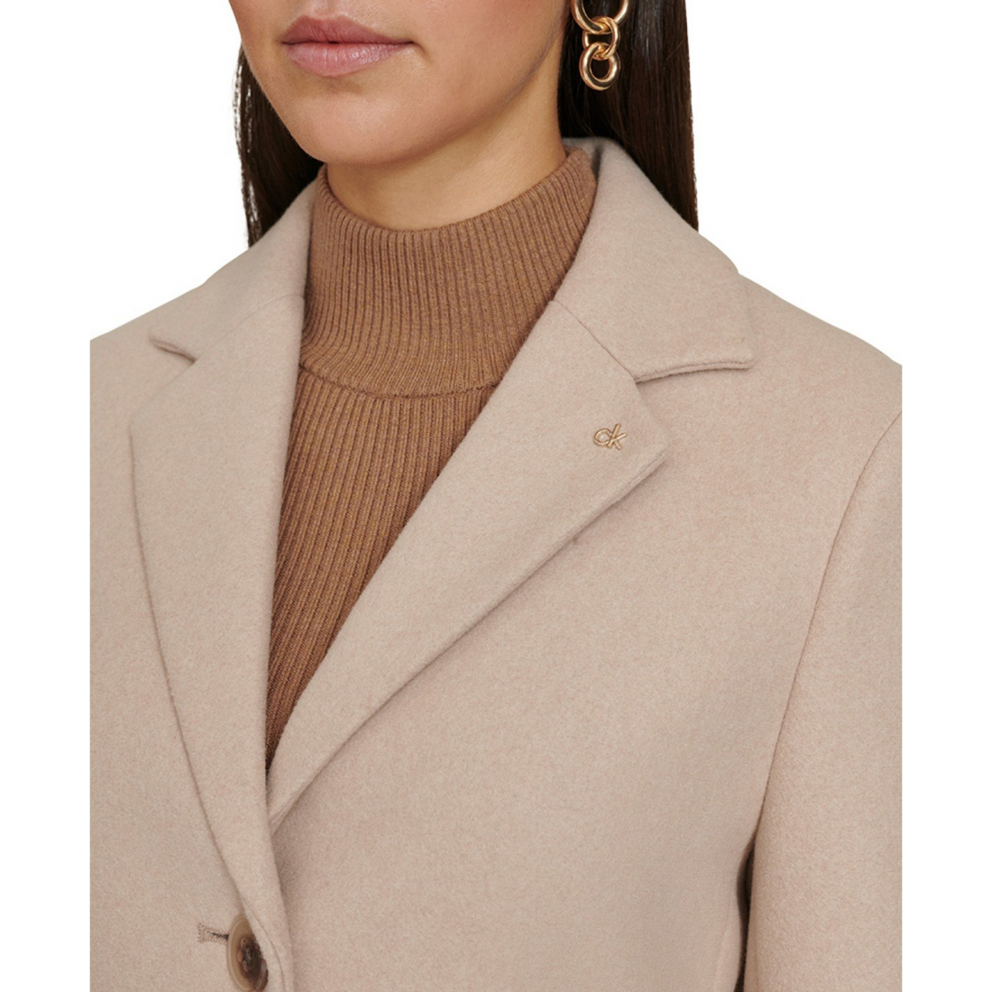 Manteau 'Single-Breasted Notched-Collar' pour Femmes