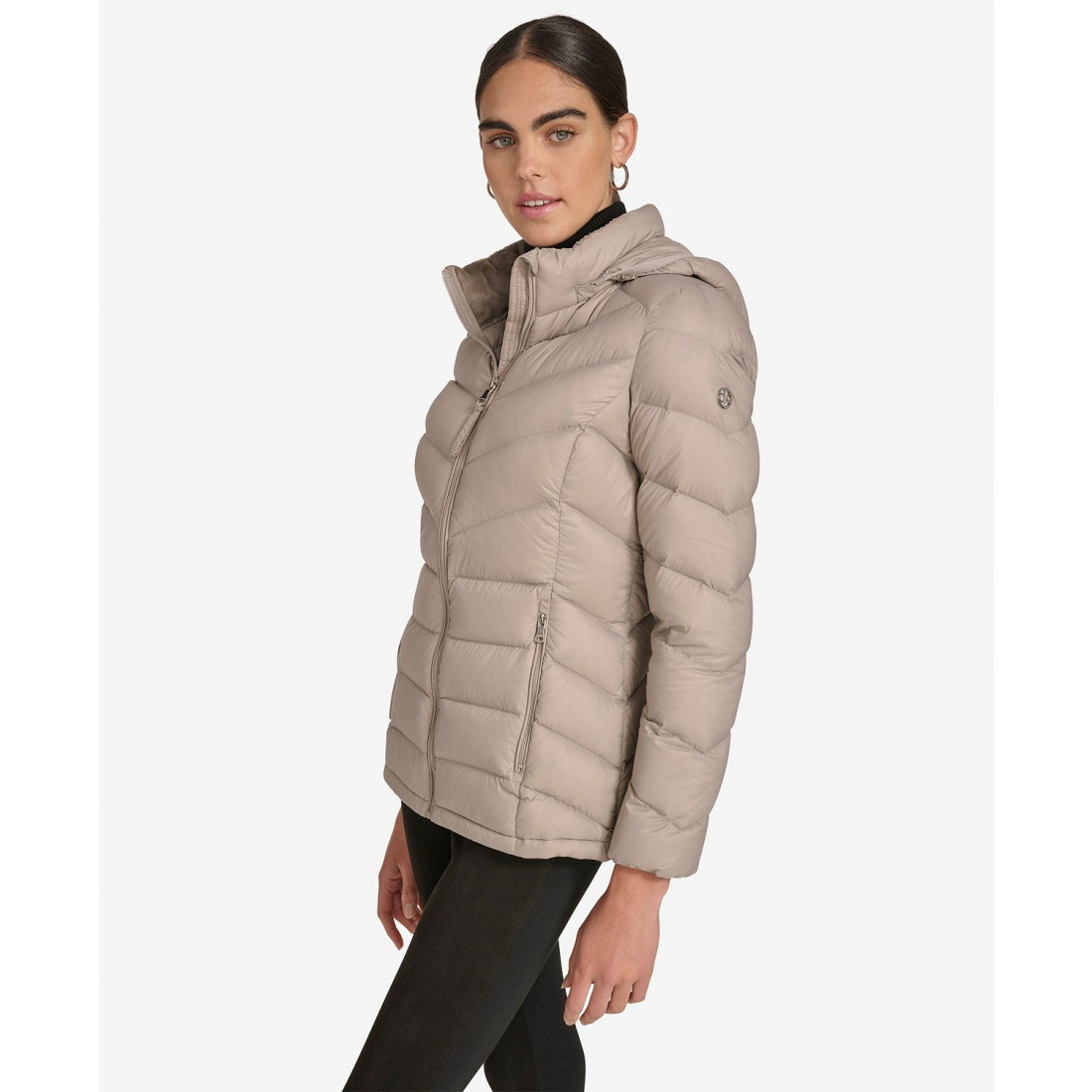 'Short Faux Fur Collar' Pufferjacke für Damen