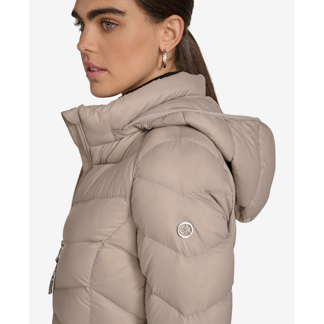 'Short Faux Fur Collar' Pufferjacke für Damen