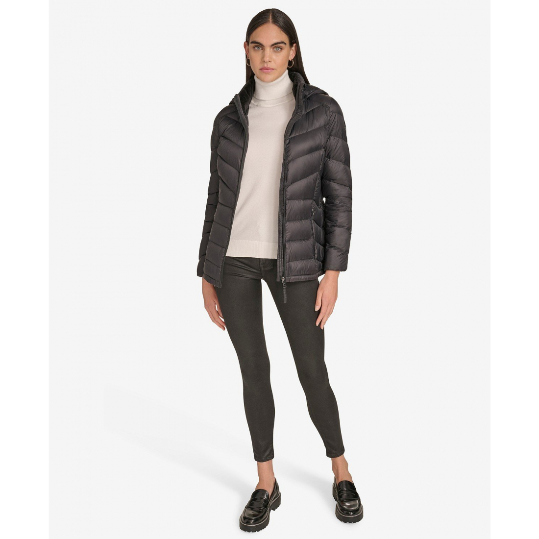 'Short Faux Fur Collar' Pufferjacke für Damen