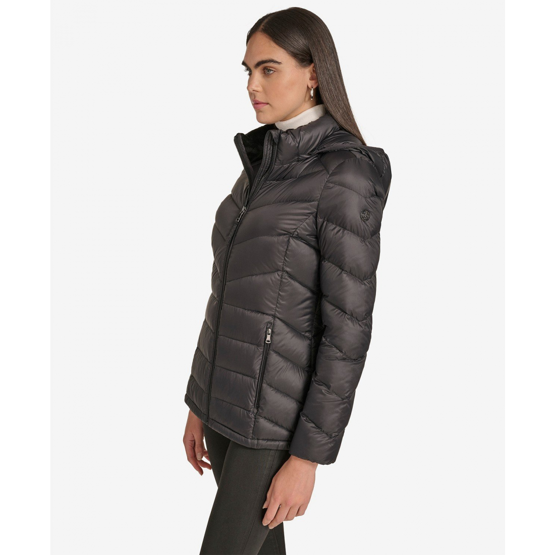 'Short Faux Fur Collar' Pufferjacke für Damen