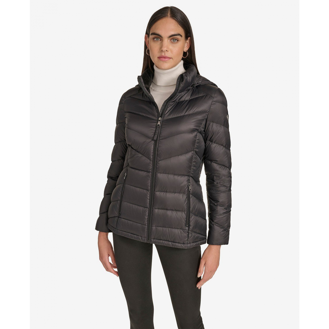 'Short Faux Fur Collar' Pufferjacke für Damen