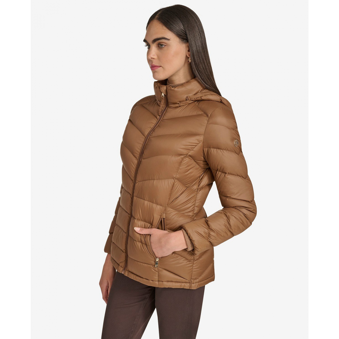 'Short Faux Fur Collar' Pufferjacke für Damen