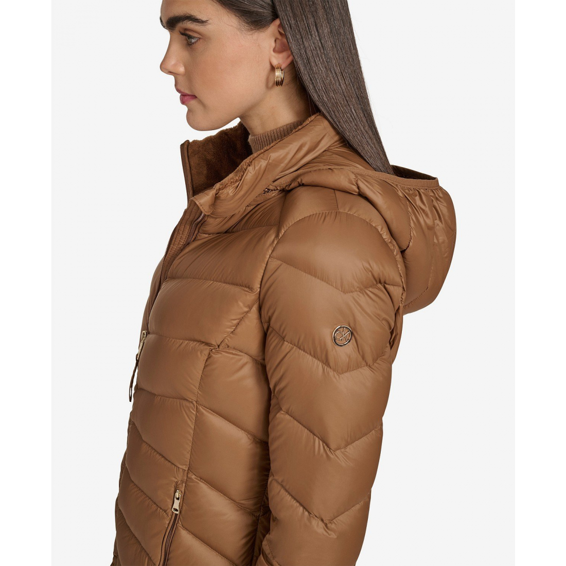 'Short Faux Fur Collar' Pufferjacke für Damen