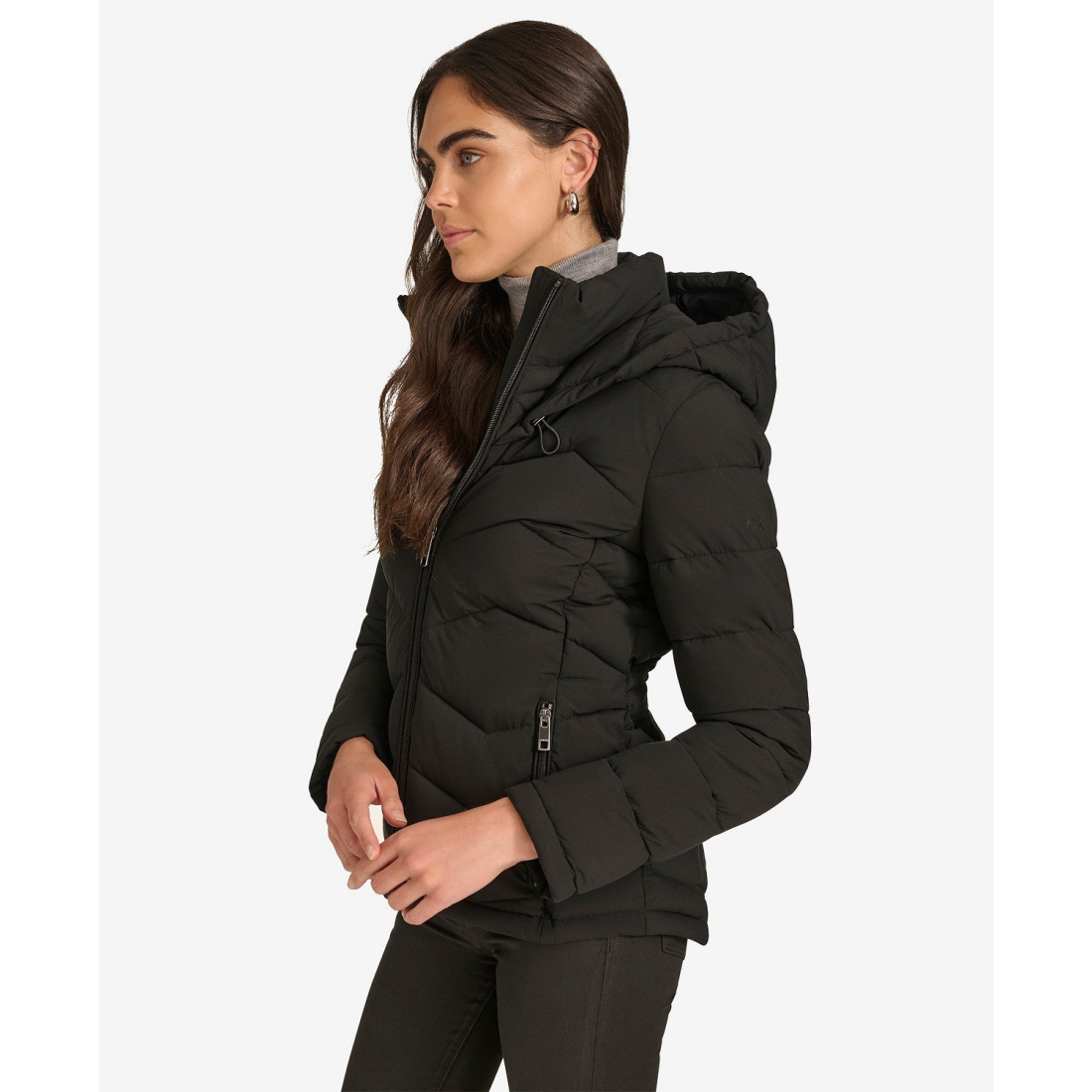 'Short Zip-Up Hooded' Puffermantel für Damen