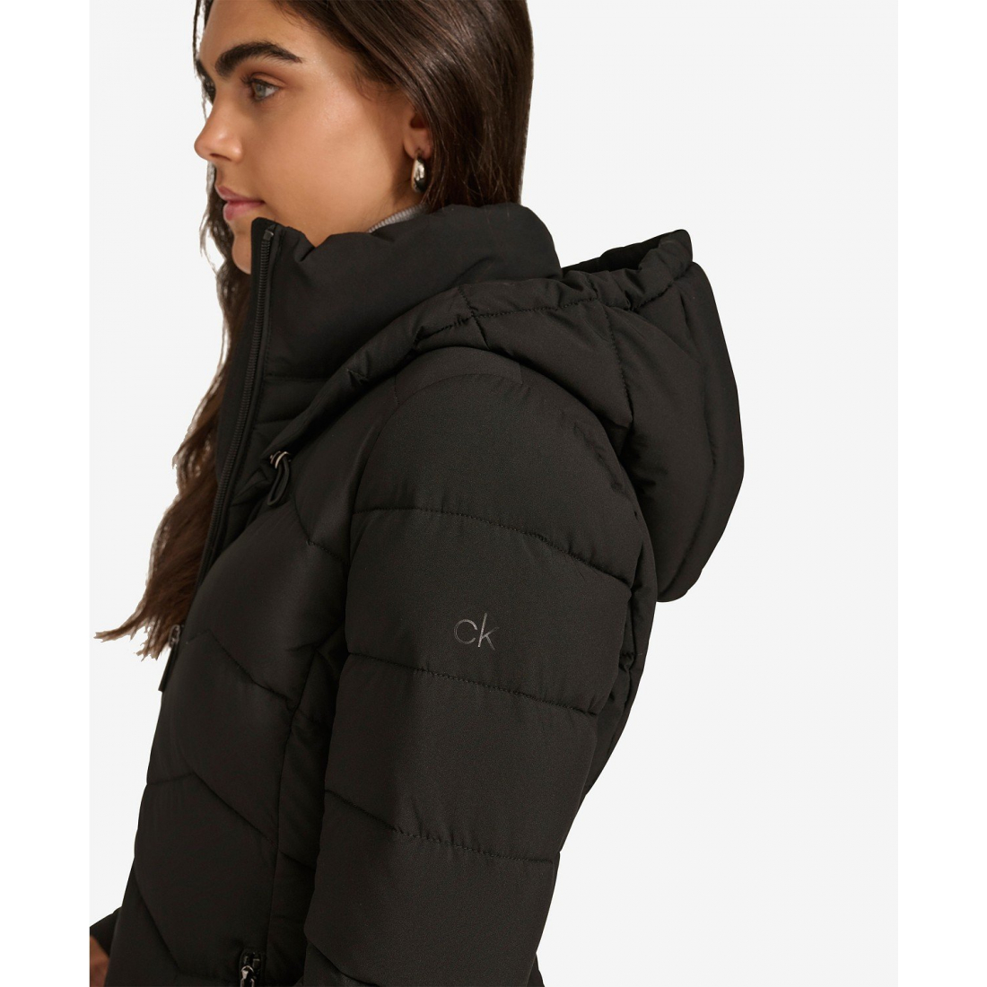 'Short Zip-Up Hooded' Puffermantel für Damen