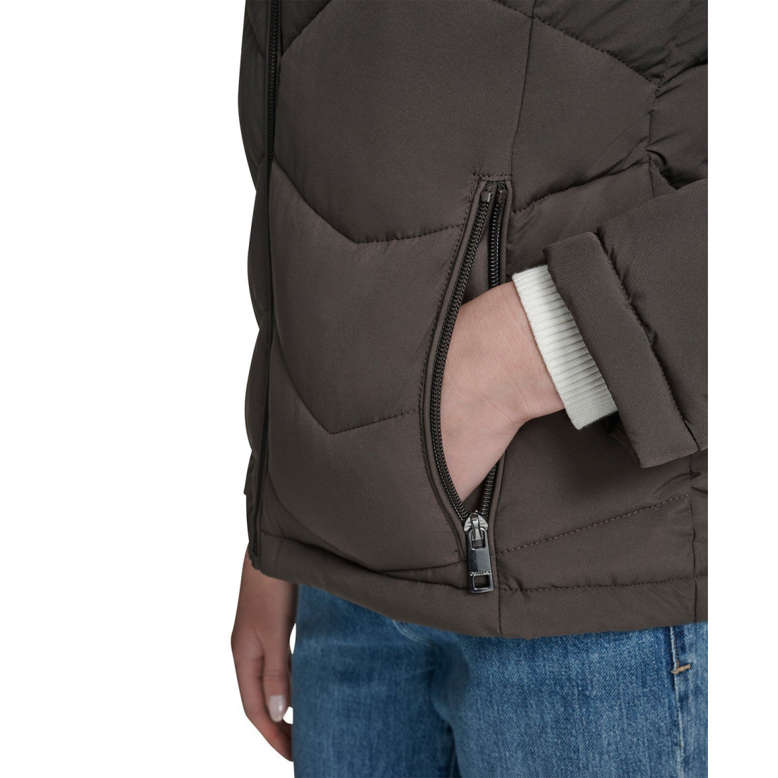 'Short Zip-Up Hooded' Puffermantel für Damen