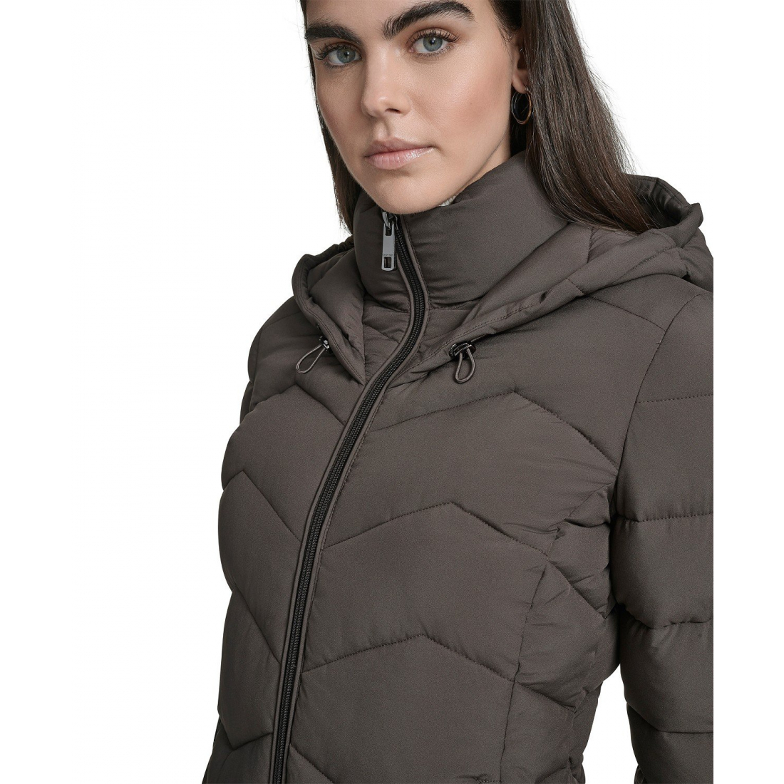 'Short Zip-Up Hooded' Puffermantel für Damen