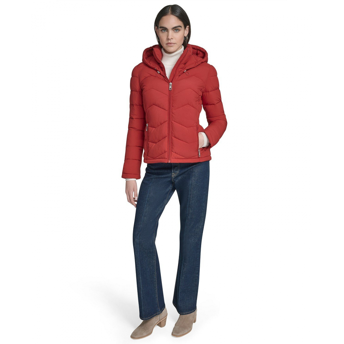 Manteau matelassé 'Short Zip-Up Hooded' pour Femmes