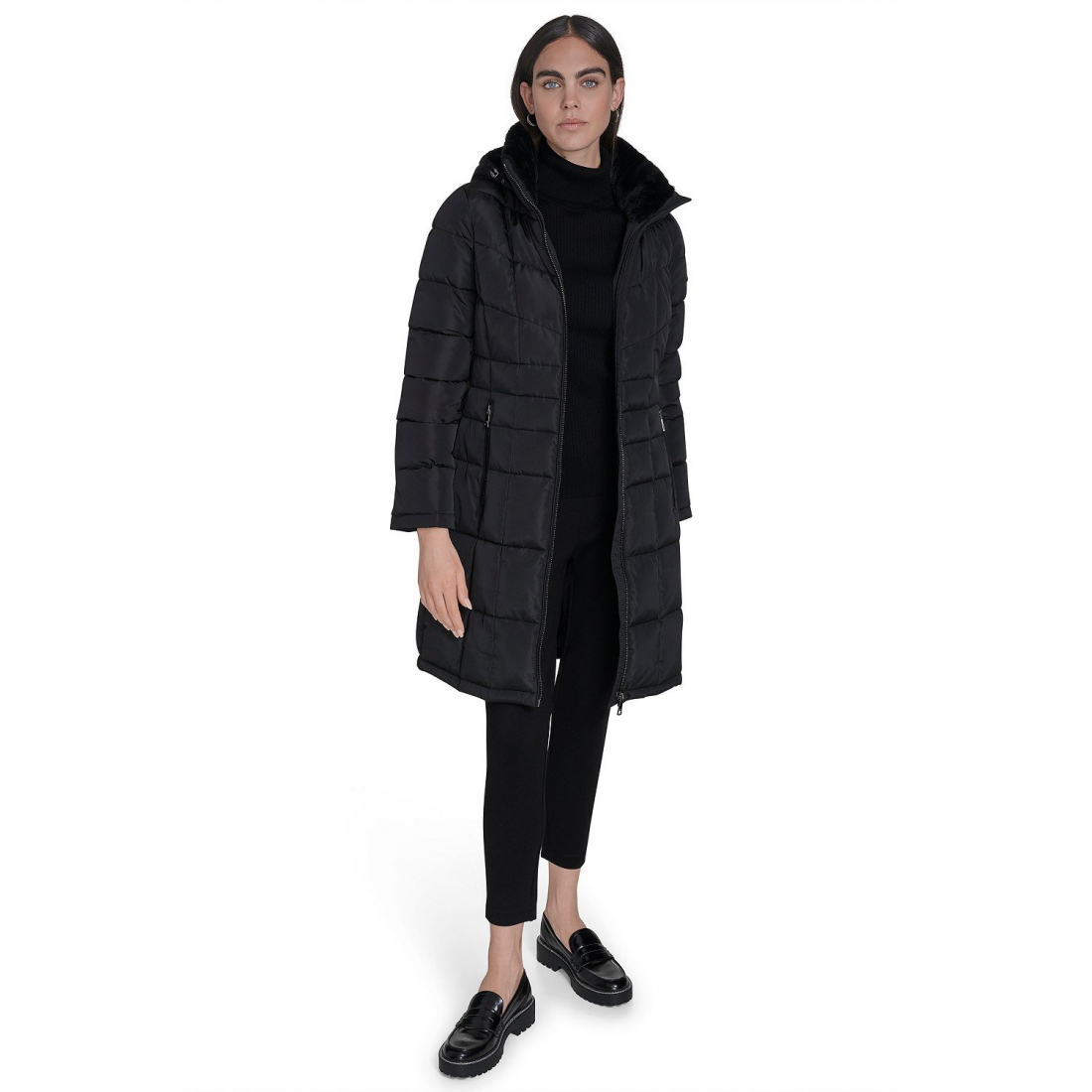 Manteau matelassé 'Hooded Stand Collar' pour Femmes