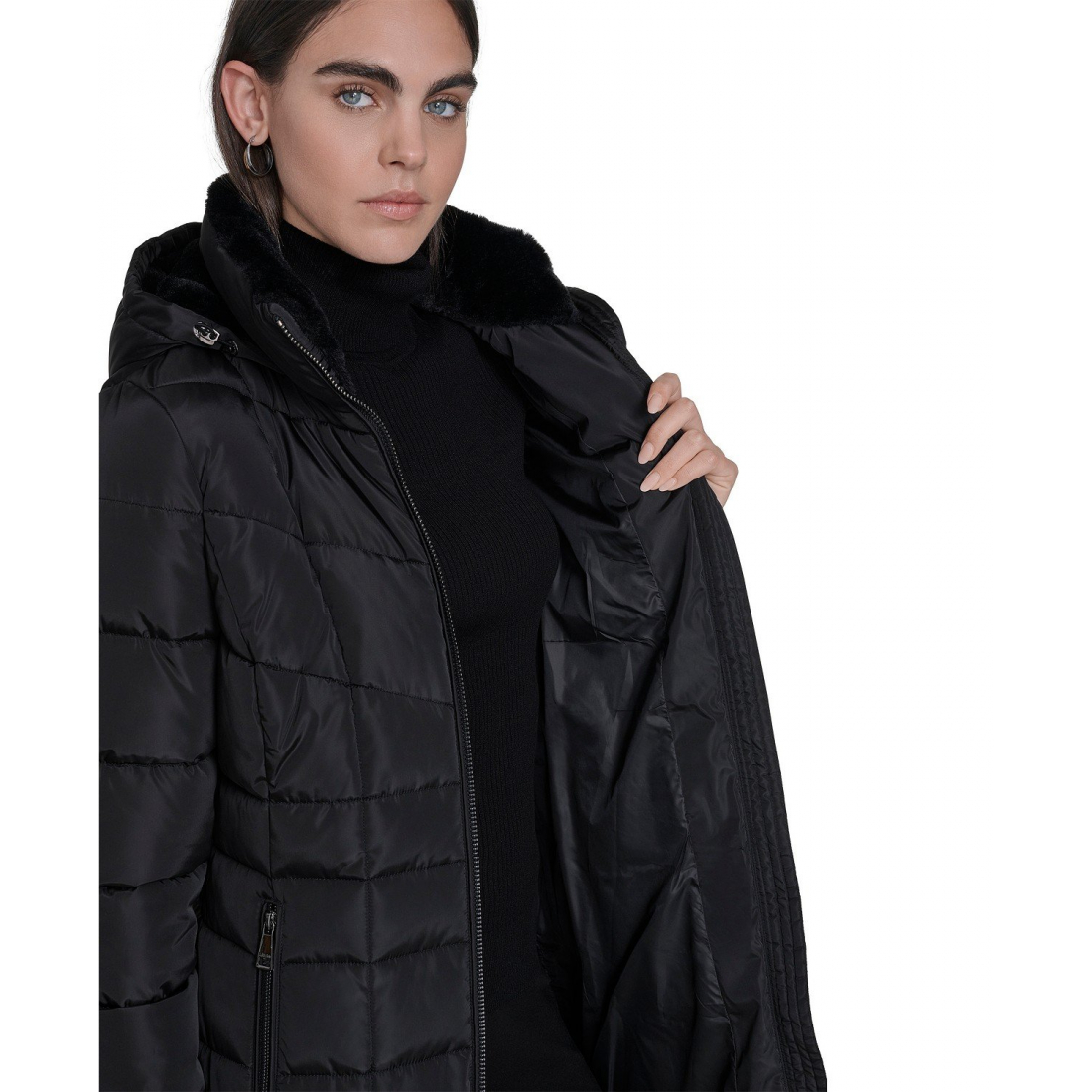 Manteau matelassé 'Hooded Stand Collar' pour Femmes