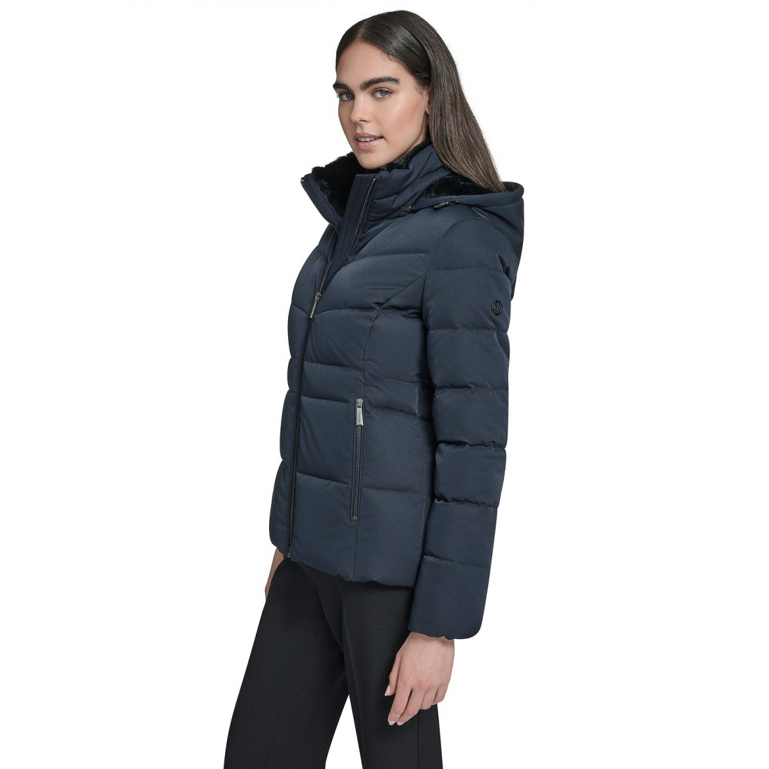 Manteau matelassé 'Faux-Fur-Lined Hooded' pour Femmes