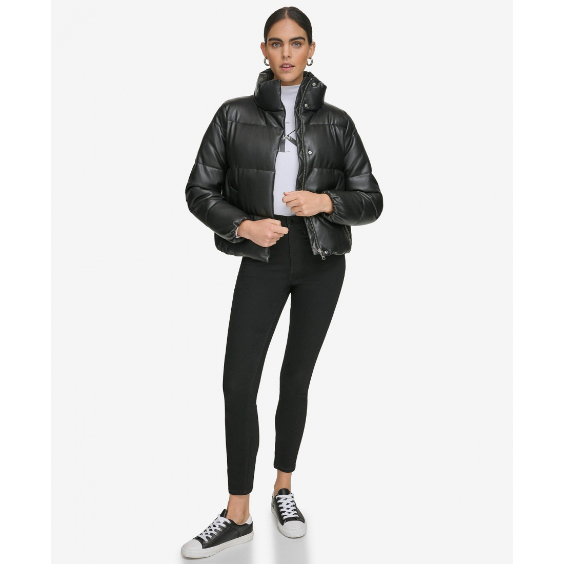 Veste matelassée 'Short Faux-Leather' pour Femmes